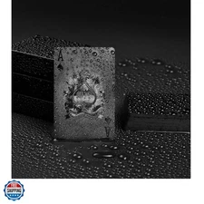 Cool Black Foil Poker Playing Cards, Waterproof Deck of Cards with Gift Box, ...