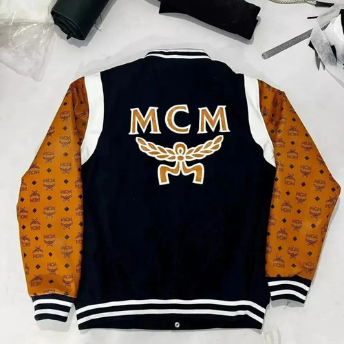 Men Varsity Jacket with Real Leather Printed Sleeve Custom Made Letterman Jacket - Picture 1 of 3