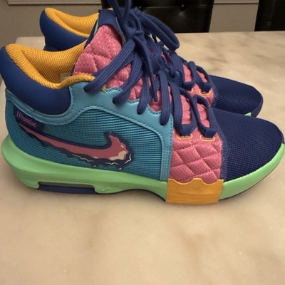 Nike Men s Low Top Lace-Up Athletic Sneaker Blue Pink Green Yellow LeBron