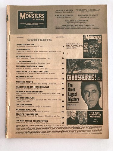 Lot of 5 FAMOUS MONSTERS OF FILMLAND no. 30 31 37 40 1966 yearbook ~ heavy wear - Picture 4 of 12