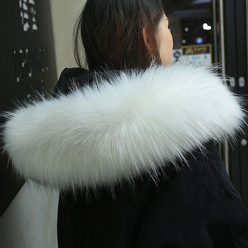 Shawl Wrap Faux Raccoon Lady Fur Collar Coat Fur Collar Hooded Jacket Fur Decor - Picture 12 of 84