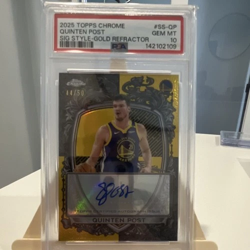 2025 Topps Chrome Signature Style Quinten Post SS-QP Gold Refractor /50 PSA 10