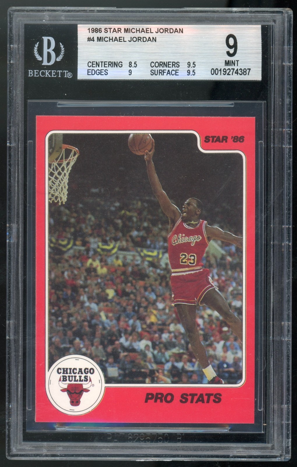 1986 Star Michael Jordan #4 Pro Stats BGS 9 Mint - Brand New Slab