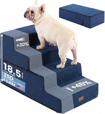 Gardner Pet Dog Stairs for Small Dogs 18.5" H, 4-Step Extra Wide Dog Steps for B