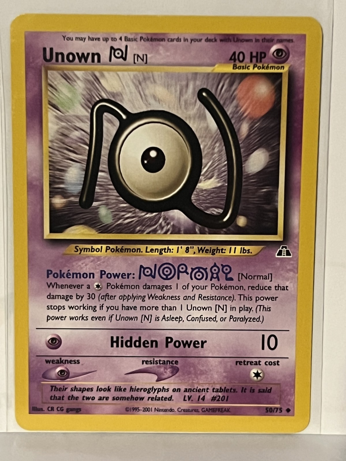 Unown [N] 50/75 Neo Discovery LP Pokemon Fast Shipping