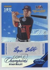 2013 Panini USA Baseball Champions Mirror Blue 14/25 Ryan Boldt #27 Auto 0b2