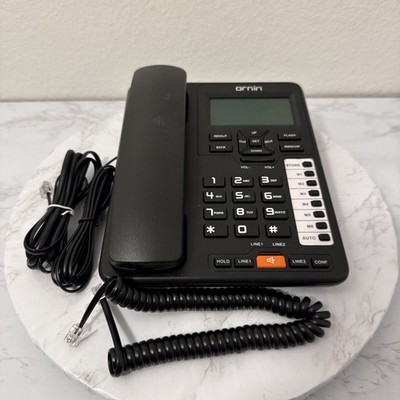 Ornin OR-6400 2-Line Corded Business Desk Phone Caller ID Speakerphone Black