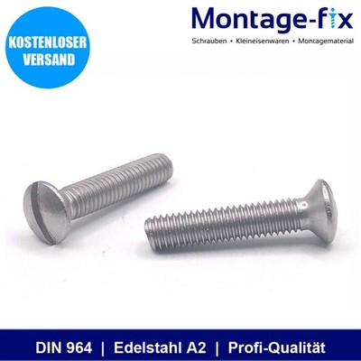 Linsensenkschrauben DIN 964 ISO 2010 Schlitz M3-M10 Vollgewinde Edelstahl A2 V2A