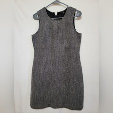 Women's Ann Taylor Tweed Dress, Black/Gray, Size 8P, Pre-owned