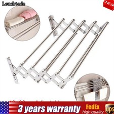 Hanger Shelf Wall-Mounted Expandable Folding Clothes Drying Towel Rack Laundry