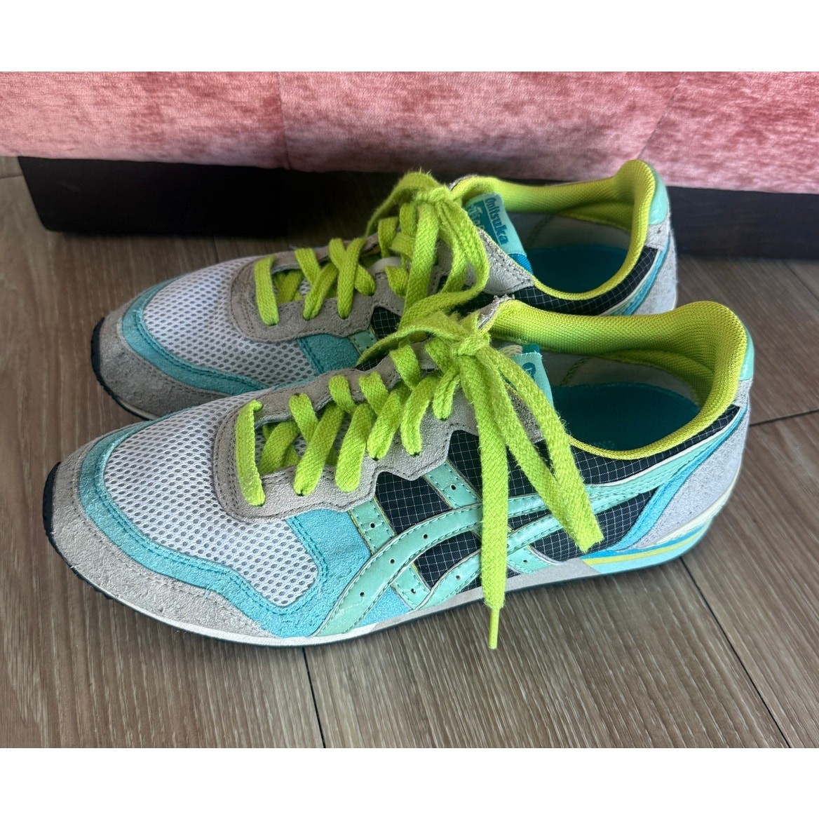 Teal Neon Green Grey Women's Us 7 Hn8b5