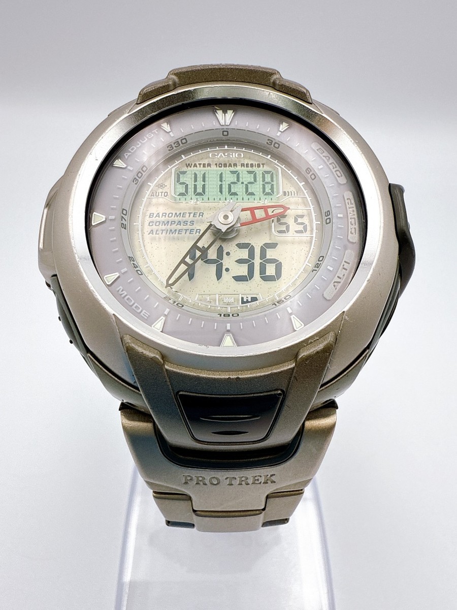 Casio PRO TREK PROTREK PRG-60 PRG-60J Moon Baro Watch Titanium