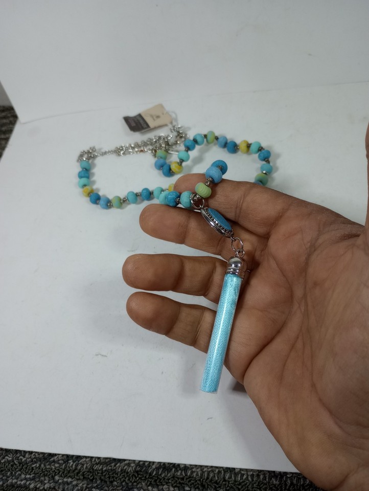 JILZARAH Handmade Clay Beads BLUE&Yellow Beaded Necklace | eBay