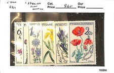 Czechoslovakia Postage Stamp, #1241-1246 Mint Hinged, 1964 Flowers