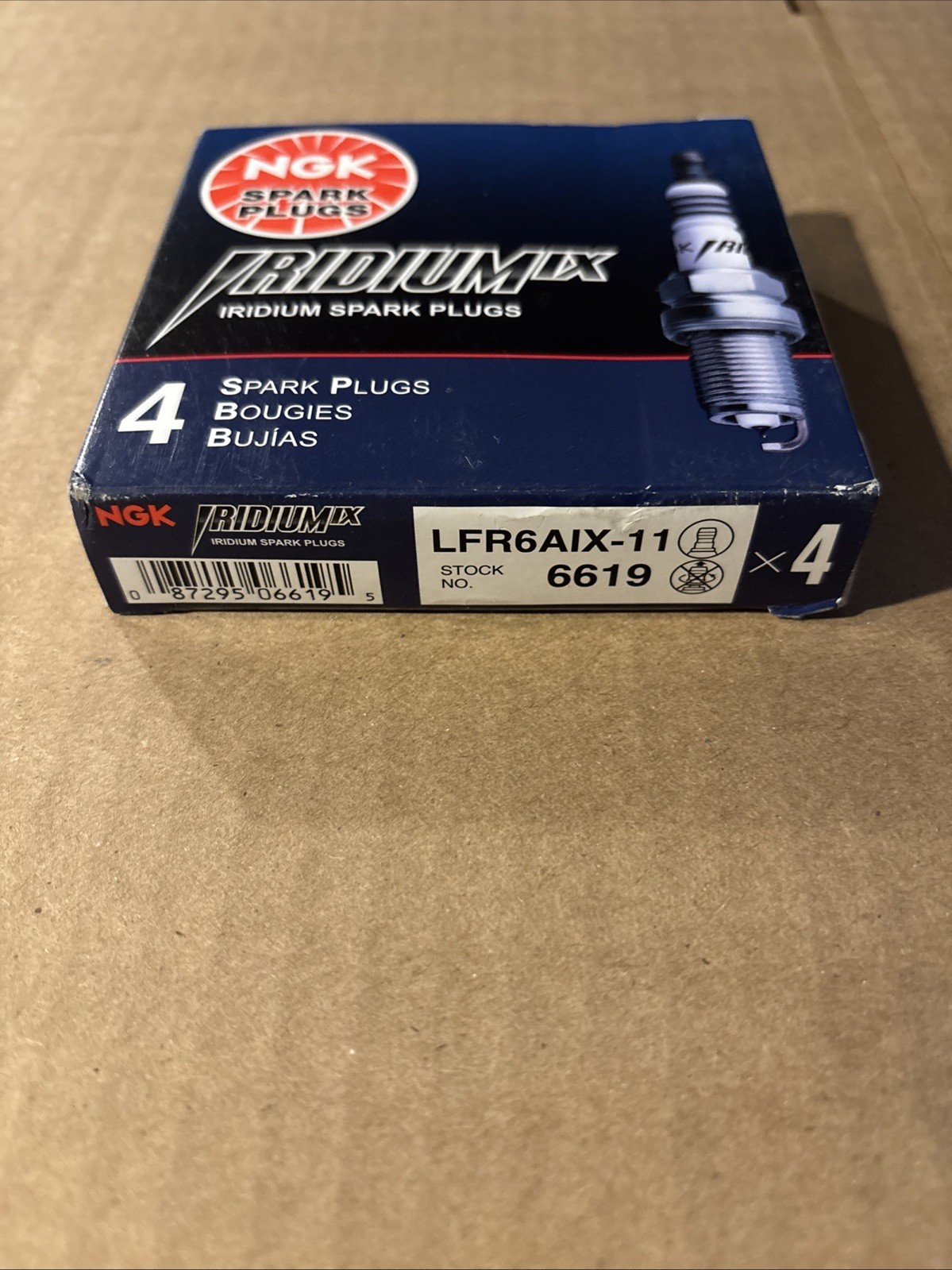 4 PCS NGK 6619 LFR6AIX-11 Iridium IX Spark Plugs