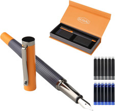 Imagen de Fountain Pen Set – Fine with 12 Ink Cartridges and Ink Refill Converter, Pen