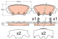 Bremsbeläge GDB3593 TRW für MAZDA 3 3 Stufenheck 3 Kasten/Schrägheck
