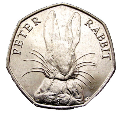 GREAT BRITAIN 2016 50 PENCE, PETER RABBIT, BEATRIX POTTER SERIE, UNC