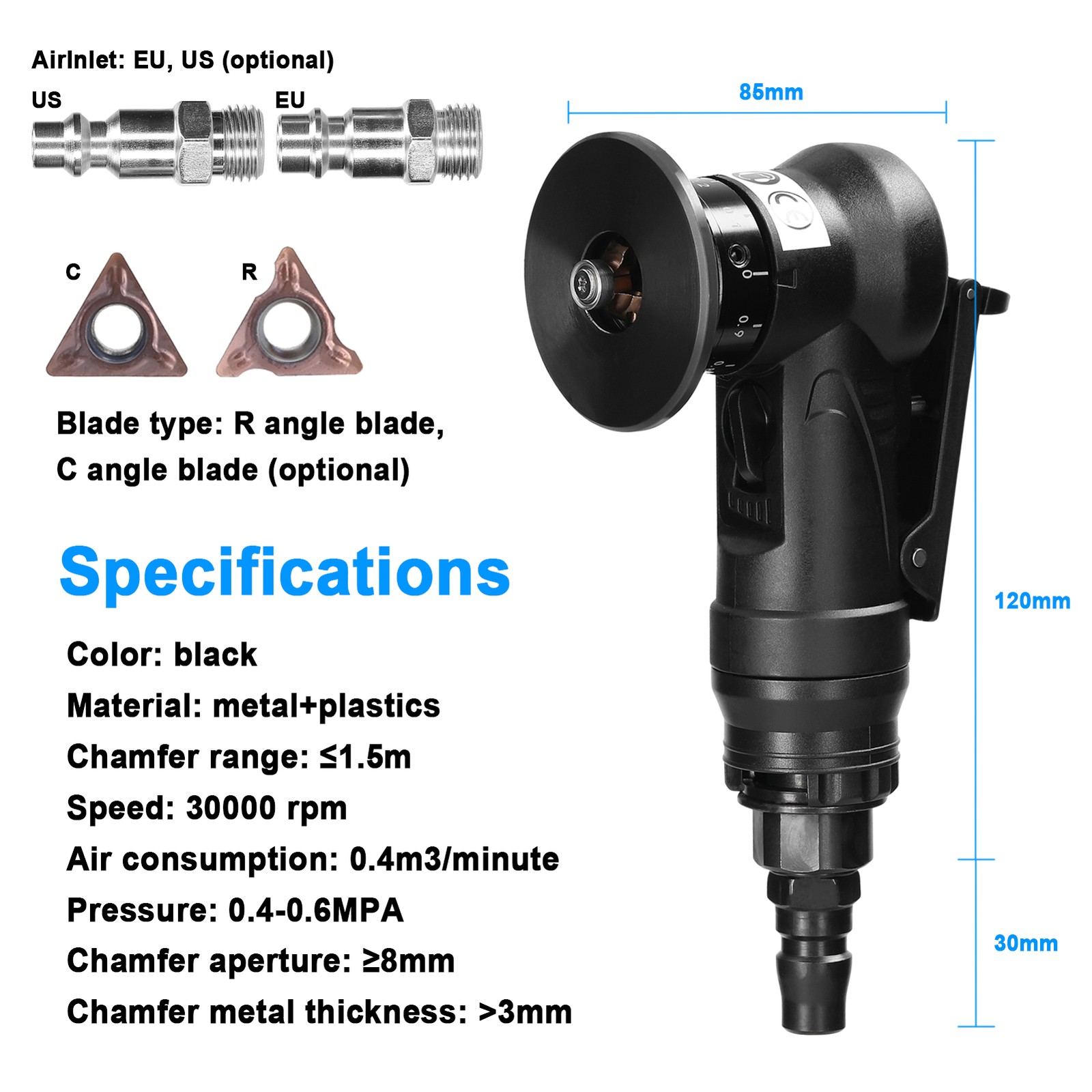 Pneumatic Chamfering Machine Carpenter Chamfering Tool Portable Handheld Grind