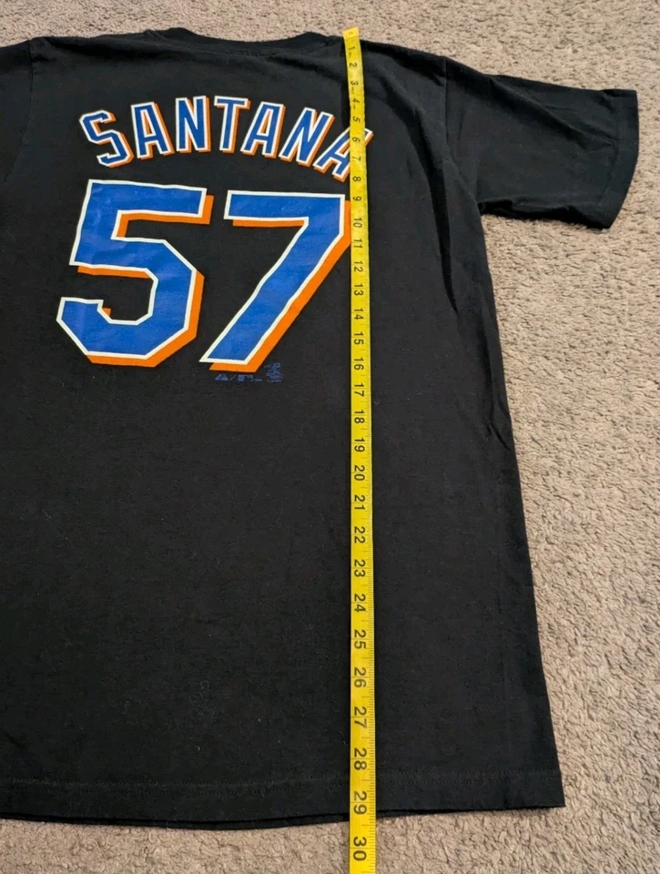 Camiseta deportiva negra mediana para hombre Majestic New York Mets Johan Santana #57 Foto 4 de 4