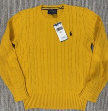 POLO RALPH LAUREN Boy's Cable-Knit Sweater Gold Yellow size Small 8 