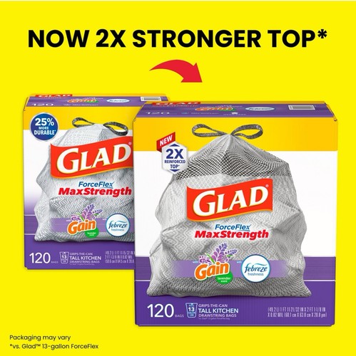 glad force flex trash bags, Lavender, 120 Pk - Picture 2 of 3