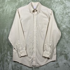 Brooks Brothers Shirt Men's 16-4/5 Yellow 346 Original Traditional Fit Striped