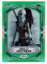 Star Wars Finest 2022 Green [99] Refractor Base Card #6 Asajj Ventress