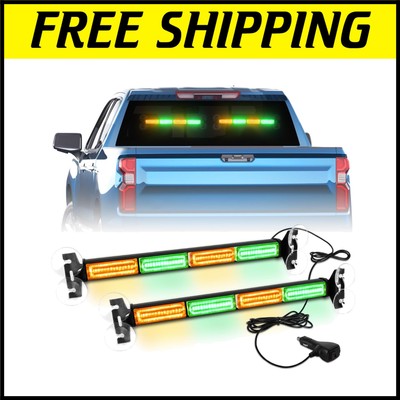 High-Visibility Emergency Dash Strobe Lights for Trucks & Vehicles - Amber/Green