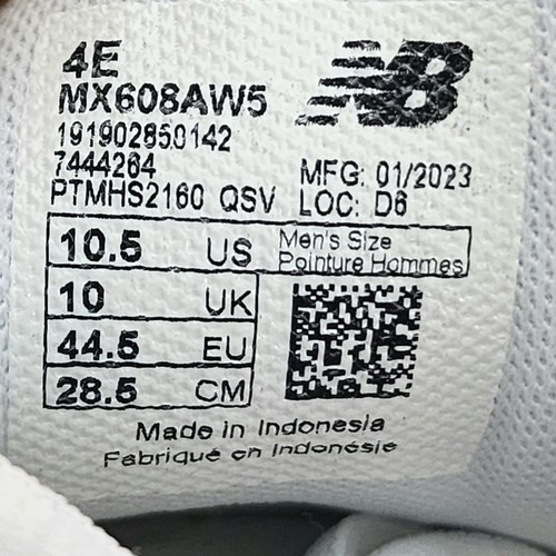 New Balance MX608V5 White w/Comfort Insert & Orig Box Men's 10.5 W; Women 12 W - Picture 20 of 23