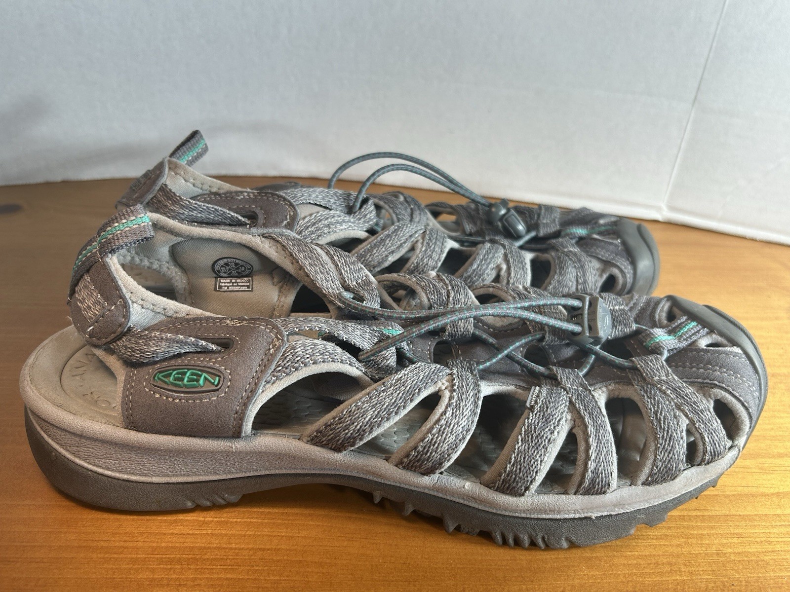 KEEN Whisper sandalo donna taglia 10 escursionismo sportivo grigio verde pavone 1022814 BELLO