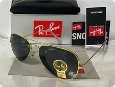 New Ray-Ban RB3025 Aviator Sunglasses Gold Frame Glass Gray Lens 58 mm