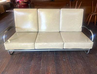 Kem Weber, Art Deco Sofa, newly upholstered