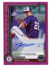 2025 TOPPS PRO DEBUT Fuchsia FOIL TRAVIS SYKORA AUTO  143/199