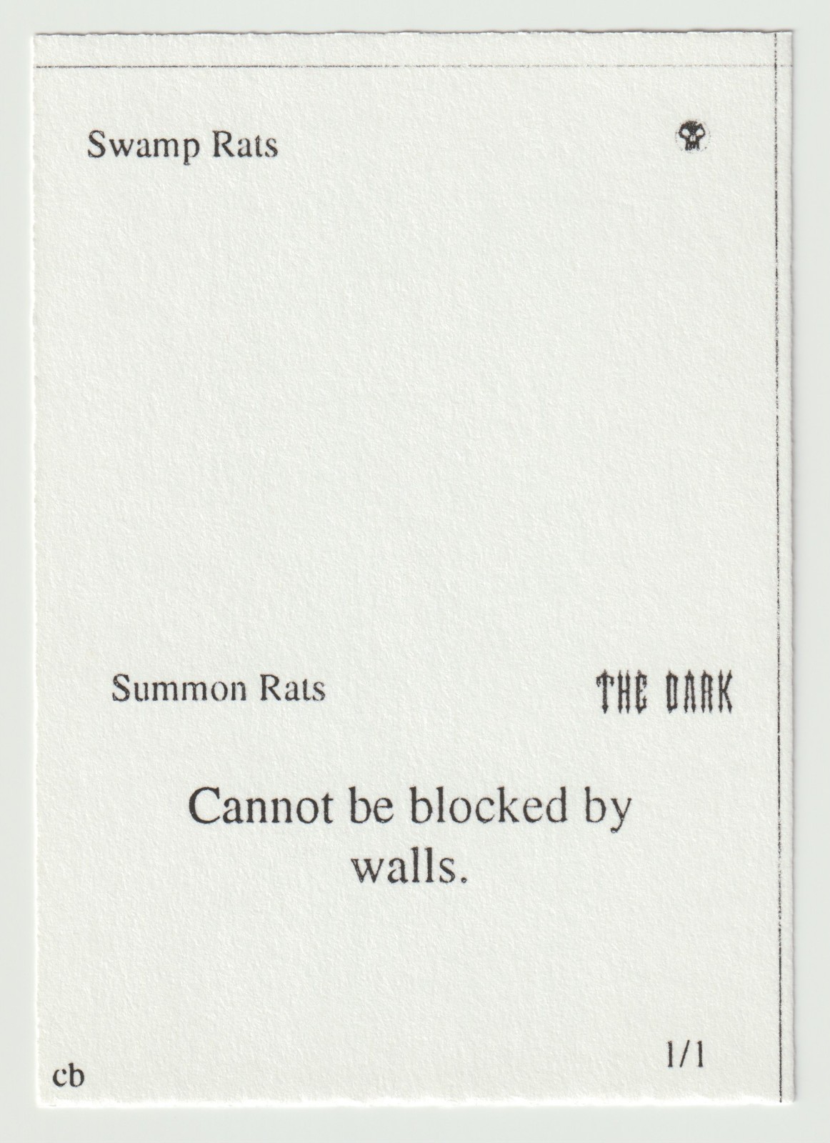 Swamp Rats (Bog Rats) LP The Dark Playtest Card cb 1994 WOTC MTG Magic Vintage!
