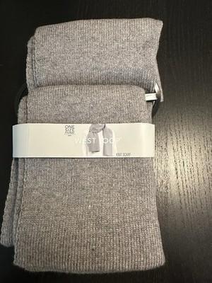 New with Tags West Loop Knit Scarf Gray One Size Fits Most Cozy Winter Wrap