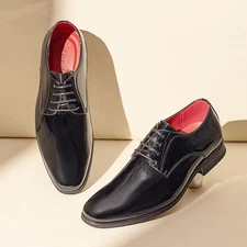 Men's Tuxedo Dress Shoes Lace-up Oxford Formal Causal Shoes BLACK-PAT