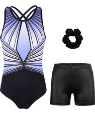 Gymnastics Leotards for Girls Sparkly Ballet Dance Purple 12-13 Years Youth