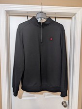 Men's Izod Advantage Performance Stretch 1/4 Zip Pullover Black 2XLT Excellent 