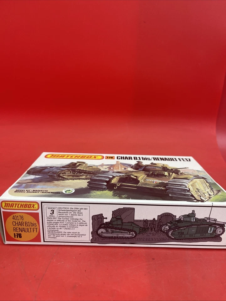 Vintage Matchbox (1986) CHAR B.1 bis/RENAULT FT.17 Escala 1:76 Modelo Kit Foto 2 de 4