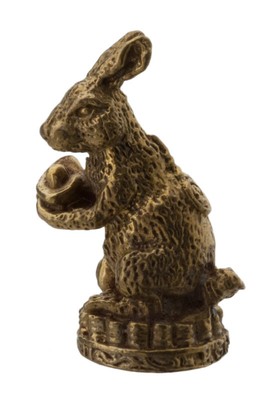 Amulett Hase und Barren Talisman Miniatur Figur aus Thailand - C37 - 438