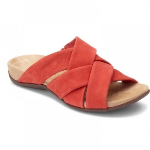 Vionic Women Juno Crisscross Leather Sandals Flats shoes sz 11