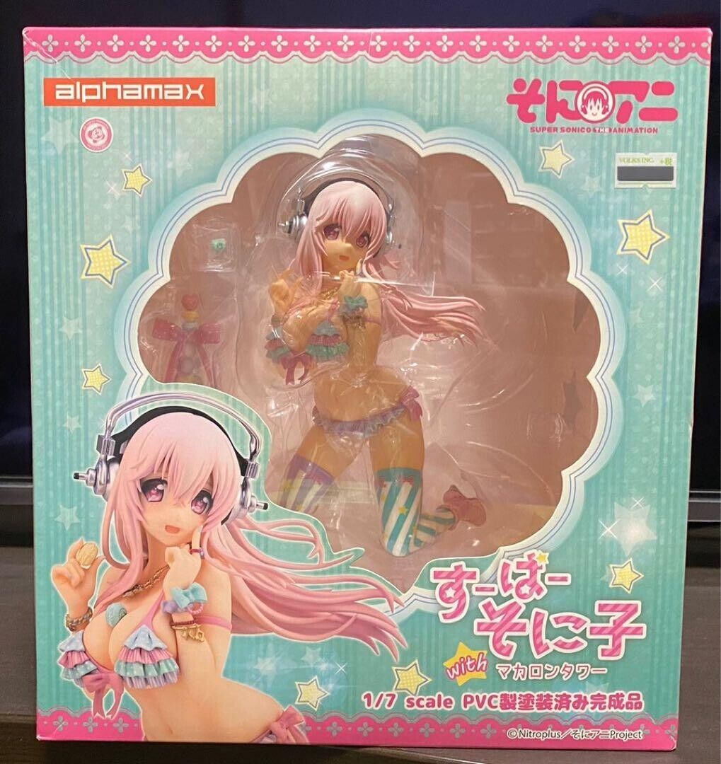 alphamax すーぱーそに子withマカロンタワー 1/7スケールフィギュア Super Sonico with Macaron Tower 1/7 Scale Completed Figure