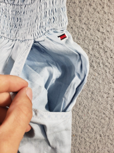 Tommy Hilfiger Jeans Mono Para Mujer Pequeño Azul Volantes Lavado al Cielo Informal Elastizado - Imagen 6 de 14