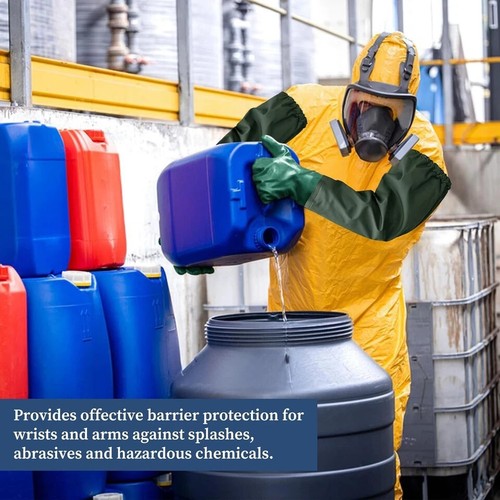 Chemikalienbeständige lange Gummihandschuhe - wasserdicht & schwer tiefgrün 1 Paar  - Bild 5 von 8