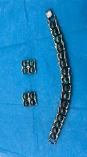 Art Deco Style  Iridescent AB Beaded Bracelet & Clip On Earrings Hinge Clasp