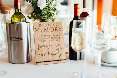Tischschild Hochzeit Gedenkstätte | In liebevoller Erinnerung Schild | Für immer in unseren Herzen