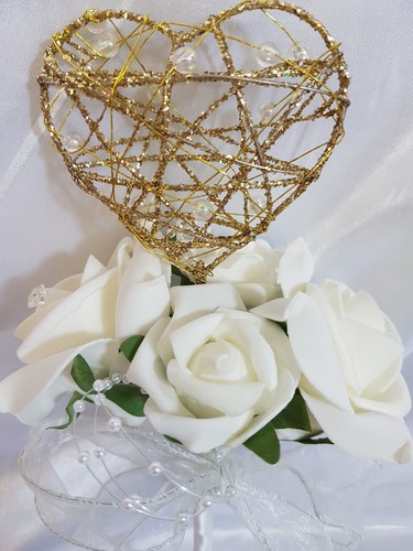 Wedding Flowers Ivory Purple Lilac Brides Bridesmaids Bouquet Diamante Butterfly - Picture 24 of 63