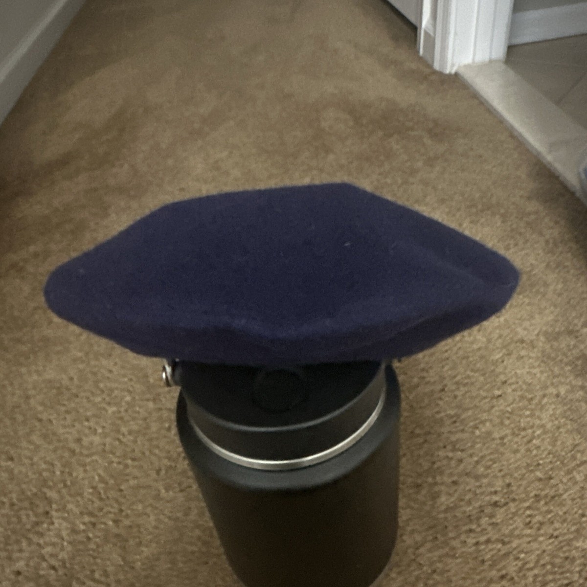 Toucan Womens One Size Blue Wool Beret Vintage View 5