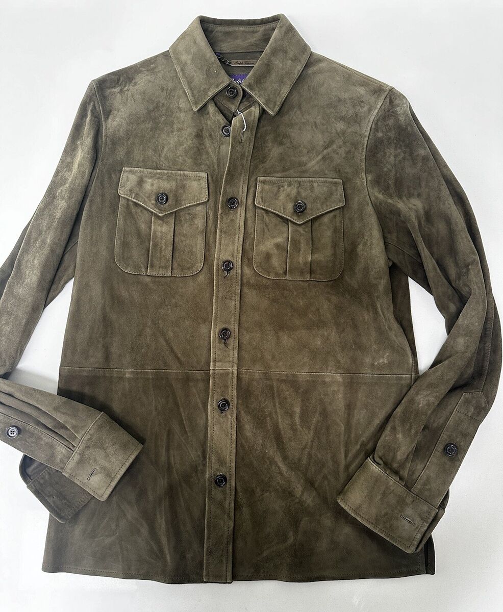 NWT. Ralph Lauren Purple Label Suede Overshirt. Olive Green NWT. Ralph Lauren Purple Label Suede Overshirt. Olive Green